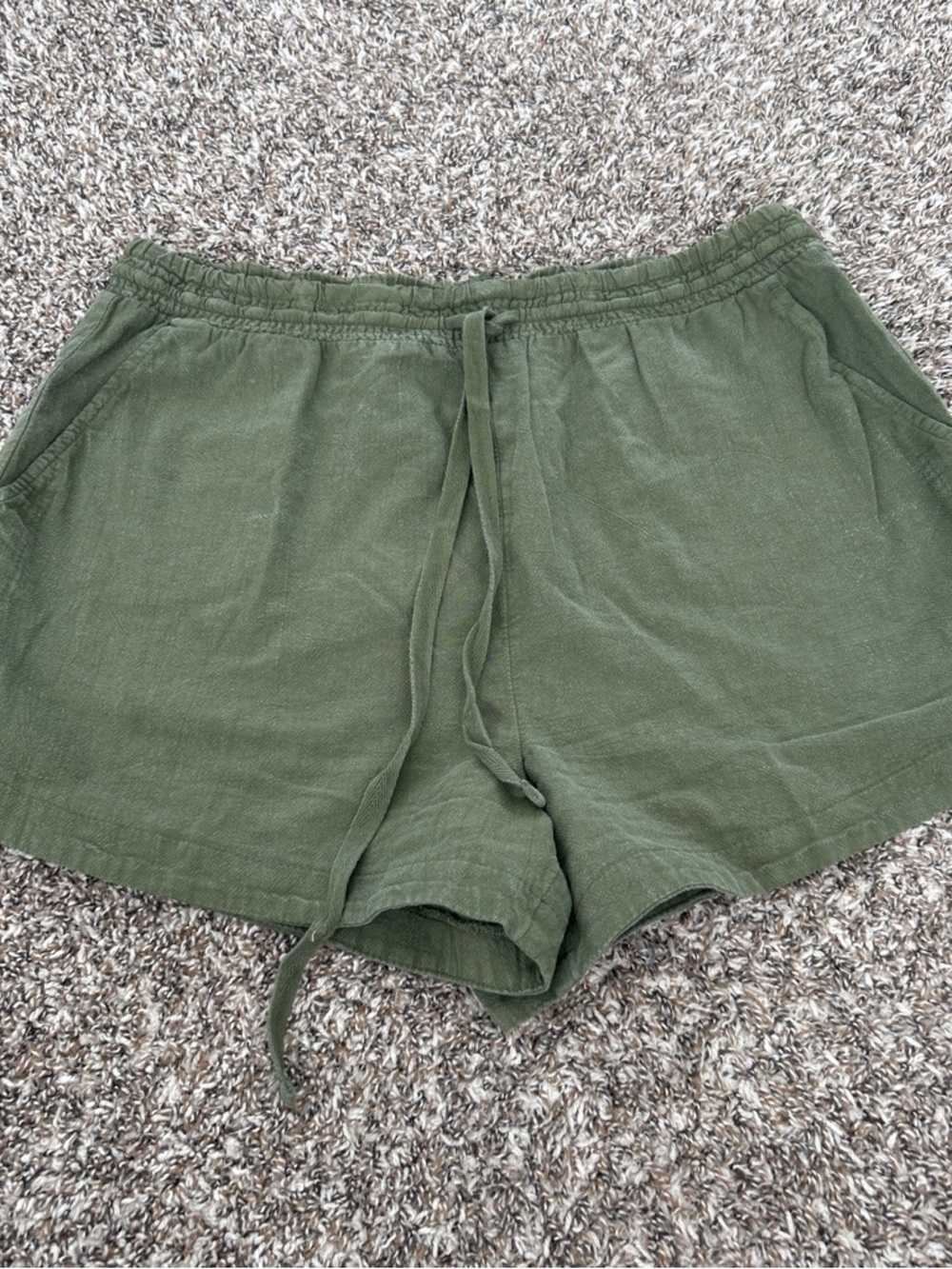 Time and Tru Olive Green Drawstring Lounge Shorts